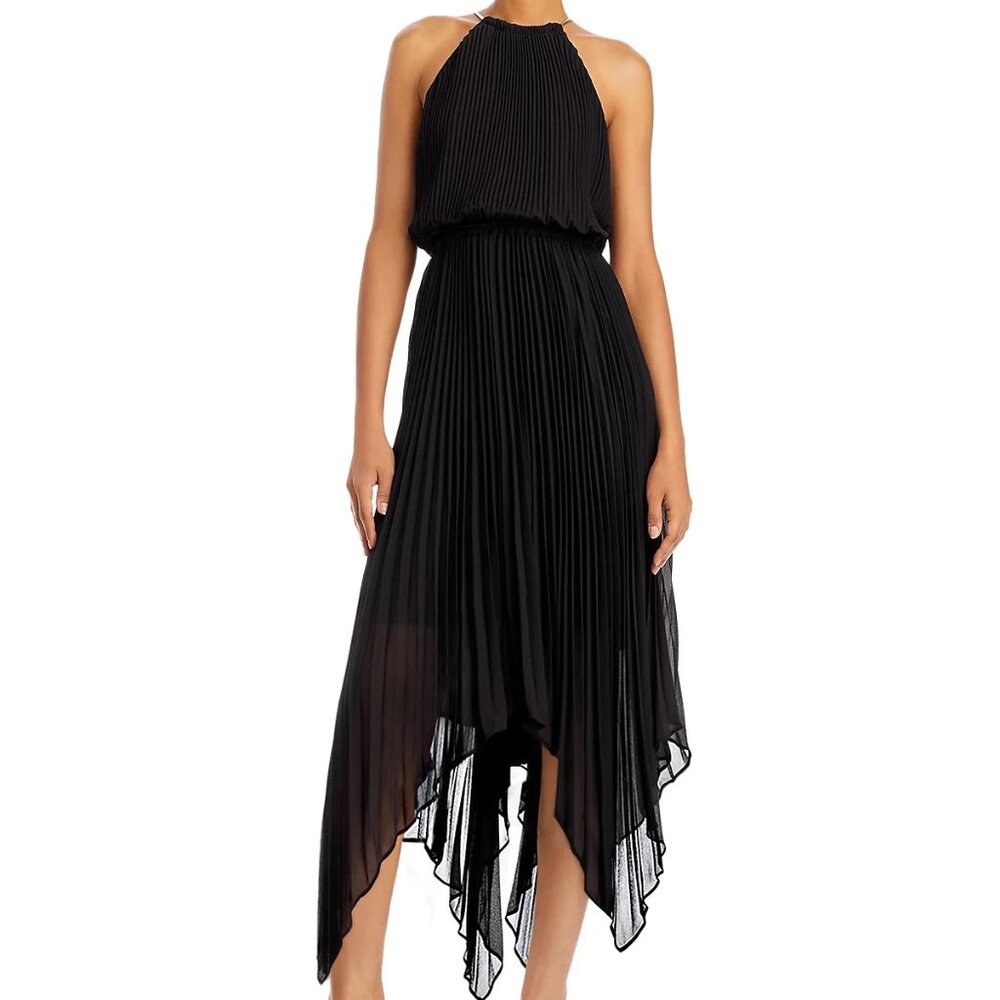 MICHAEL Michael Kors Pleated Chain Neck Halter Dress